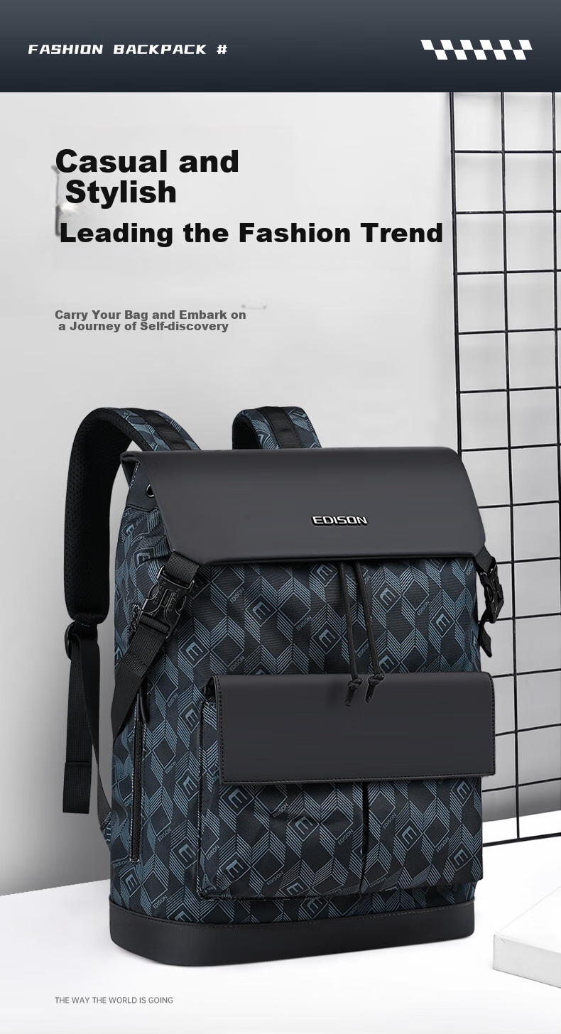 Edison Backpack, Business Commute Leisure Travel Backpack, 16-Inch Laptop Bag, College Student Schoolbag E022-1 1