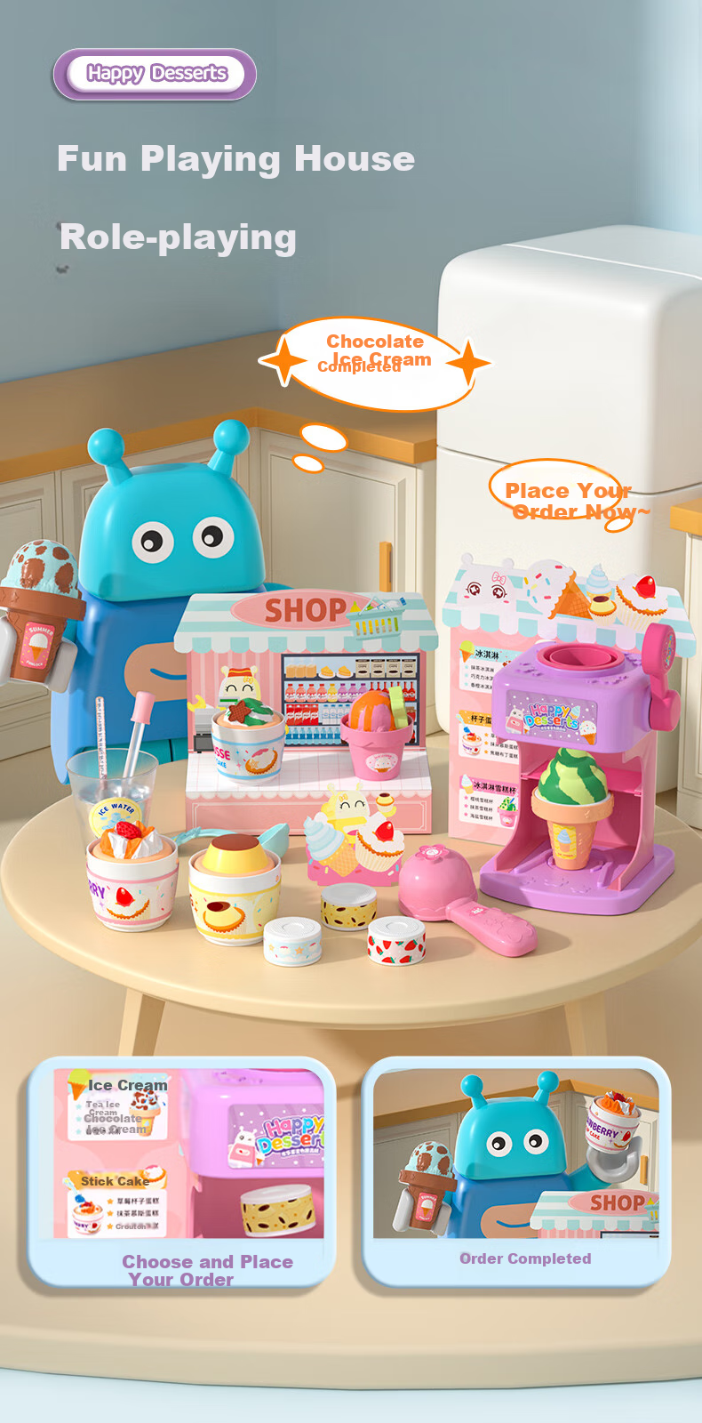 Huanleke C2001 Color Changing Soda Machine Children's DIY Toy Girl's Pretend Play Birthday Gift 9