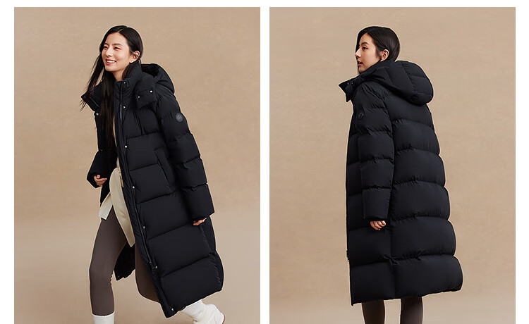 Bosideng Off-Season Winter Fashion Casual Soft Comfortable Long Loose Thick Down Jacket with Detachable Hood 13