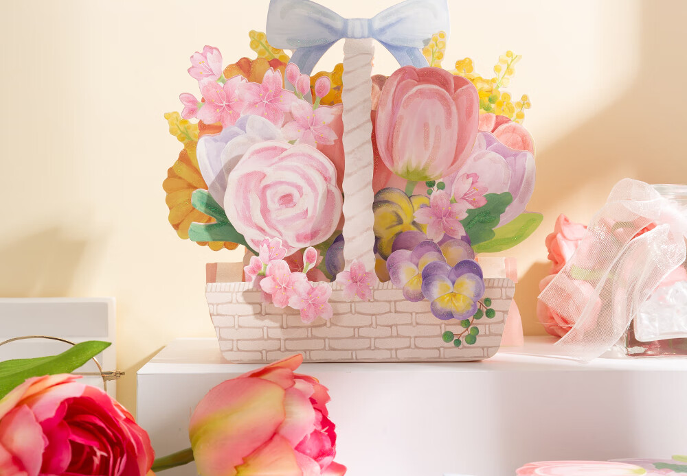 M&G Graduation Card 3D Bouquet Birthday Card Graduation Gift Handwritten Postcard for Teacher Elder Friend Souvenir Desktop Origami QB0054 2