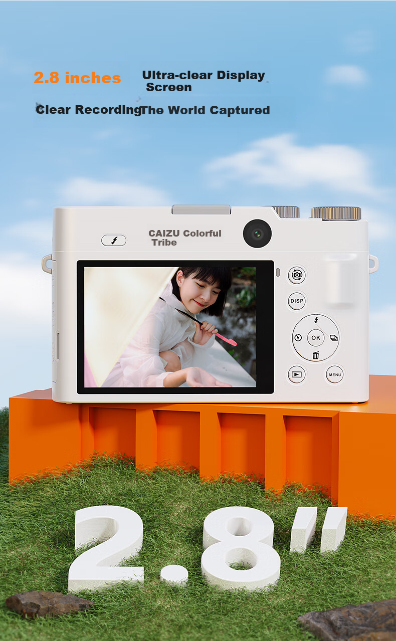 CAIZU C8 Dual Rear And Front Camera 6400W Pixel Entry-Level Mirrorless Camera for Students, Vlog Digital Camera, 4K Video Alternative to CCD Card Camera, Birthday Gift Present 7