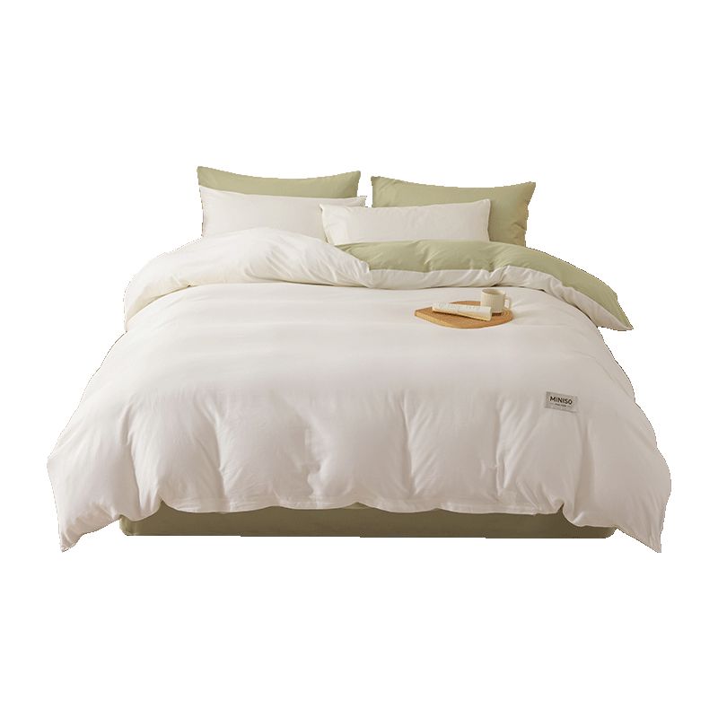 MINISO 100% Pure Cotton Four-Piece Bedding Set, All-Cotton Bedsheet And Duvet Cover, 200*230cm, for 1.5/1.8 Meter Bed