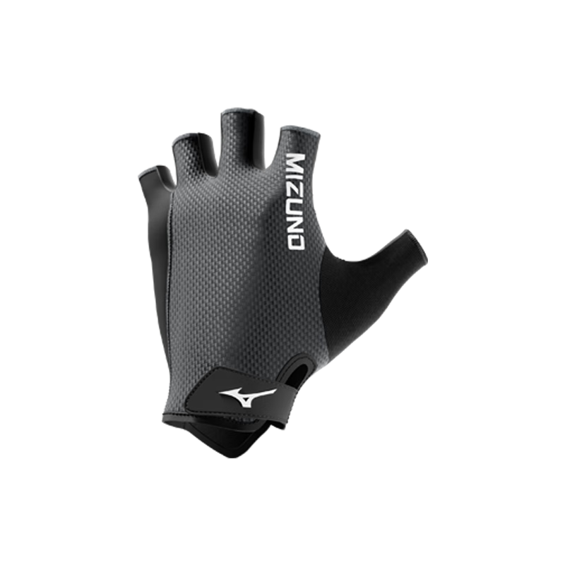 MIZUNO Fitness Gloves Cycling Sports Unisex Anti-Blister Mountaineering Weightlifting Pull-Up Shock Absorption Half Finger C558 Black Gray Large Size