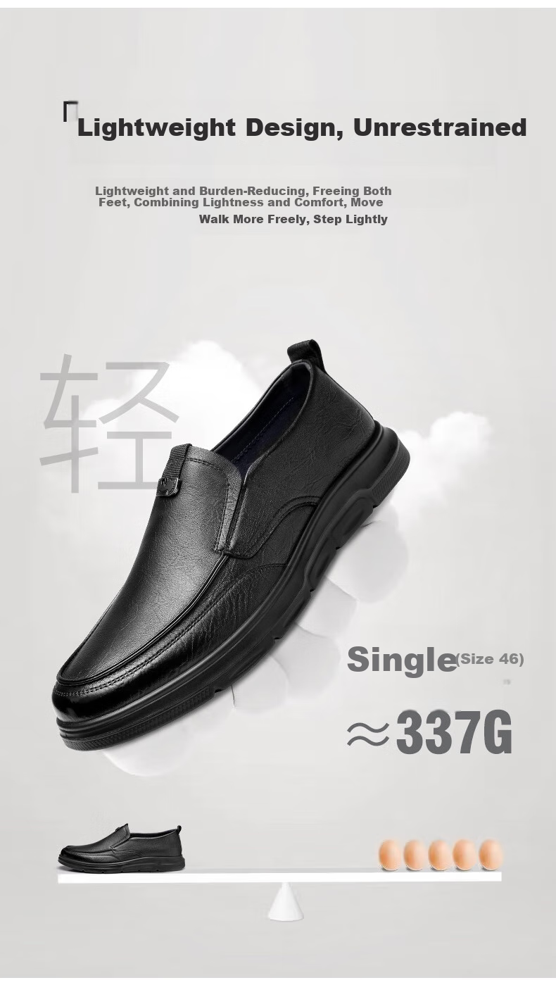 Qiangren Extra Large Size Business Casual Leather Shoes, Soft Sheepskin Breathable Loafers, JDA87548, Black, Size 47 5