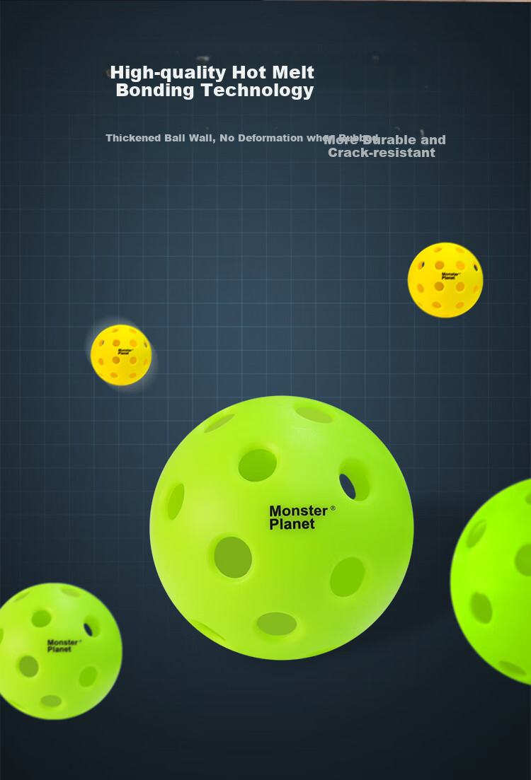 Monsterplanet Pickleball Ball, USAPA Certified, for Indoor And Outdoor Competition Training And Official Matches 4