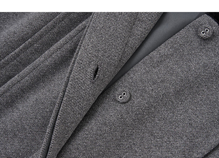 Demana [Reissue Elegance] Winter Colorblock Stand Collar Puff Sleeve Flared A-Line Knit Wool Blend Warm Women's Dress 4