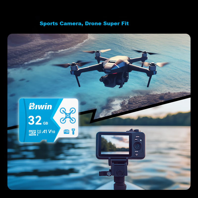 Карта памяти BIWIN 32GB TF (MicroSD) U3 V30 A2 4K MS160, скорость чтения 160 МБ/с
