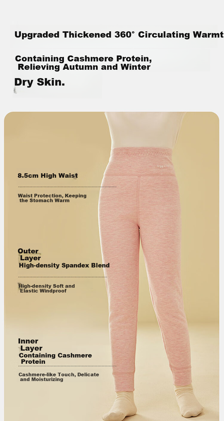 Dingguagua Children's Fleece-Lined Thick Warm Pants, Autumn And Winter Girls' High-Waist Cotton Pants, School Uniform Essential, Inner Wear Single Autumn Pants, Purple 140 2