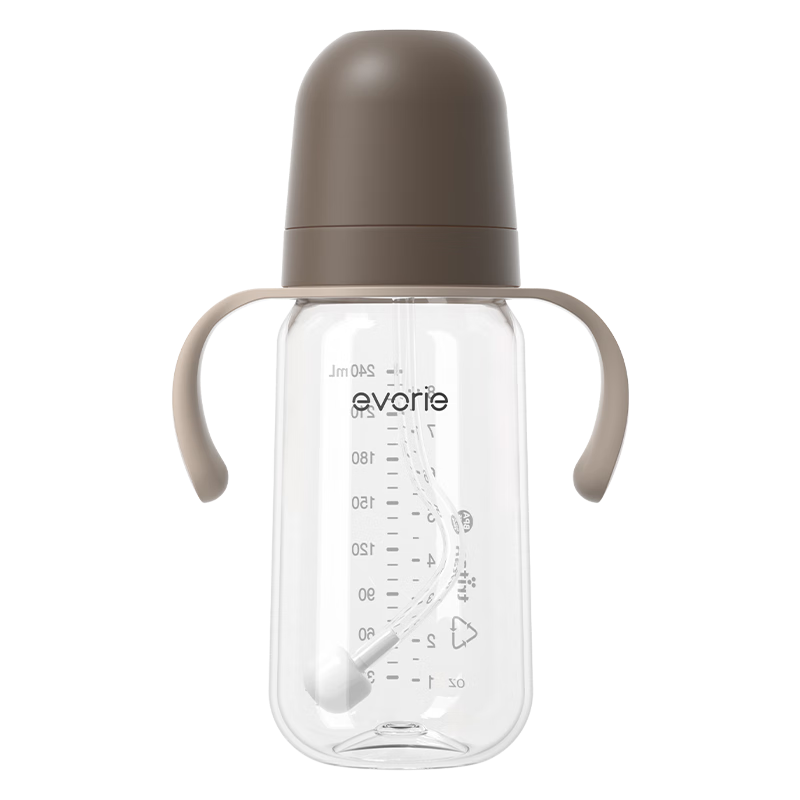 Evorie Exquisite Series Wide Neck Baby Bottle Tritan 240ml Cocoa Brown (6 Months+)