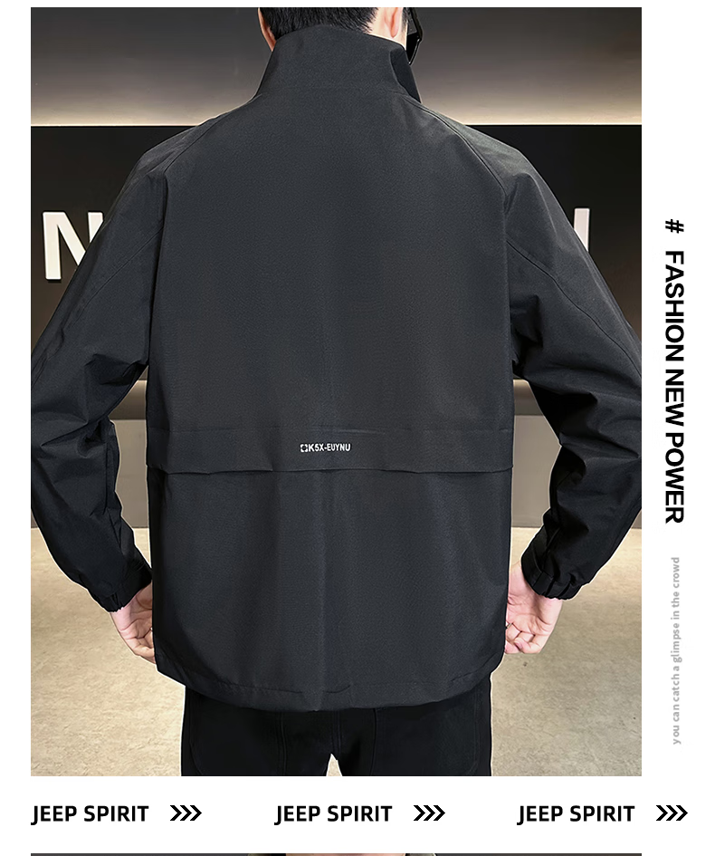 JEEP SPIRIT Men's Jacket, Autumn New Style Casual Jacket, Trendy Workwear Outerwear, Outdoor Windproof Menswear 3