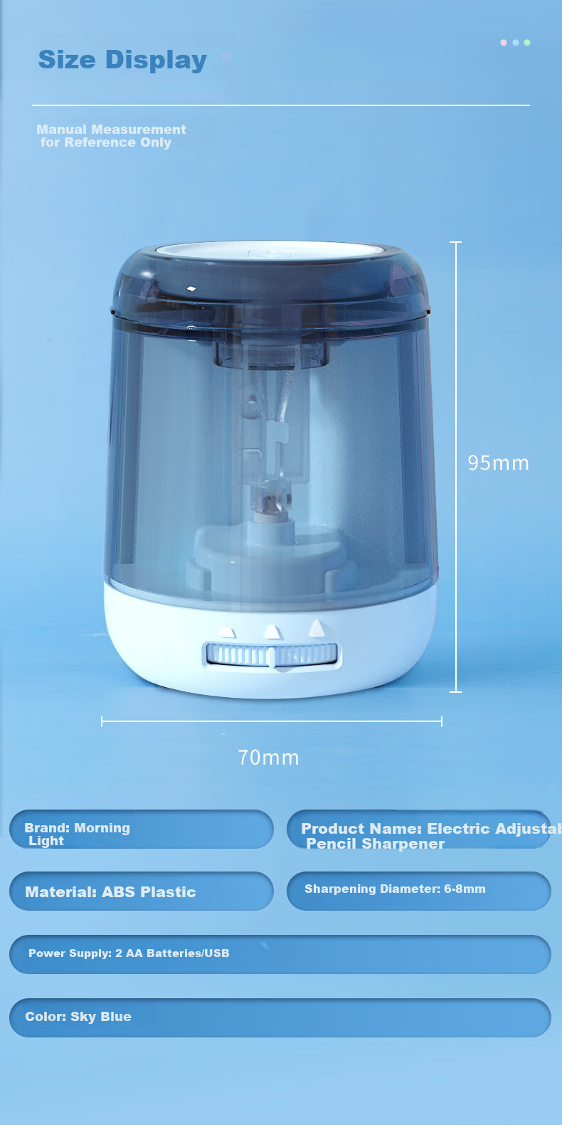 M&G Large-Aperture Fully Automatic Pencil Sharpener, Electric Rotary Pencil Sharpener with Thickened Rod, Automatic Pencil Sharpener for Elementary School Students, Back-To Stationery 17