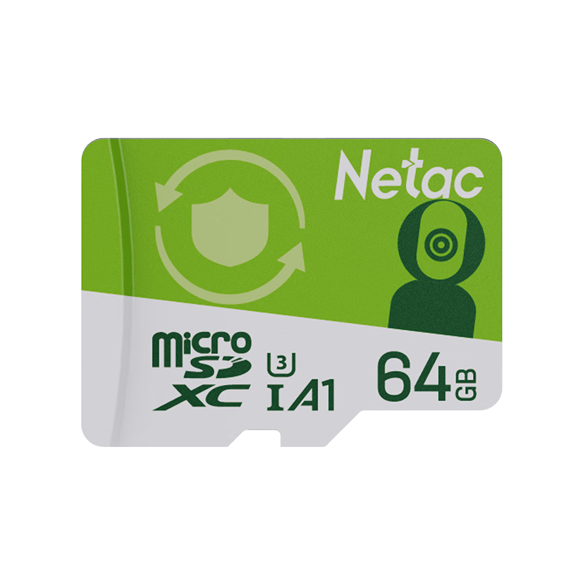 Netac 64GB TF (MicroSD) Memory Card A1 U3 V30 4K Dash Cam Dedicated Surveillance Card Suitable for 360, Hikvision, Lingdu Daidai Pai And Others