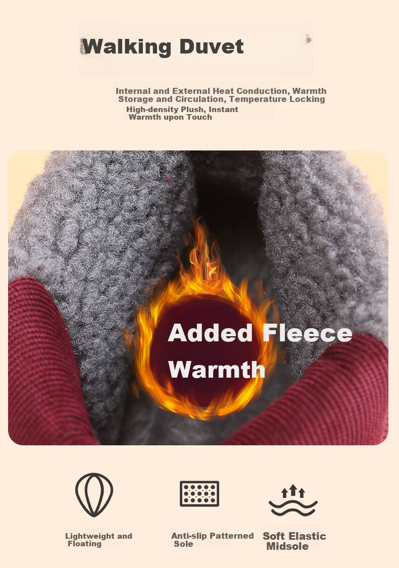 GUOLUOFEI Elderly Cotton Slippers with Heel, Non-Slip Indoor And Outdoor Wear, Warm Winter Cotton Shoes for Men And Wome 3