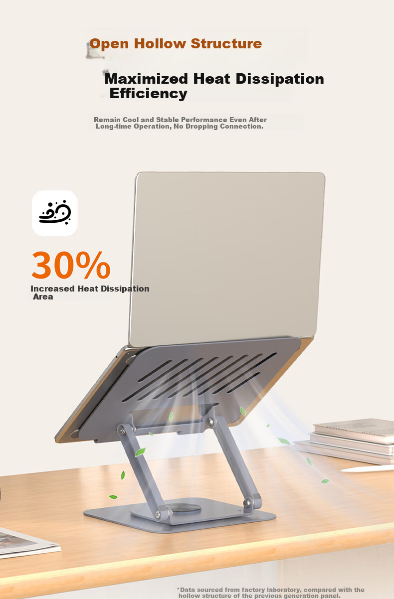 Lecoo Laptop Stand Cooling Pad, 360° Rotating, Infinitely Adjustable Height, Foldable, Suitable for Legion And Zhanzhe Gaming Laptops, Office Laptops, Vertical Stand LS101 7