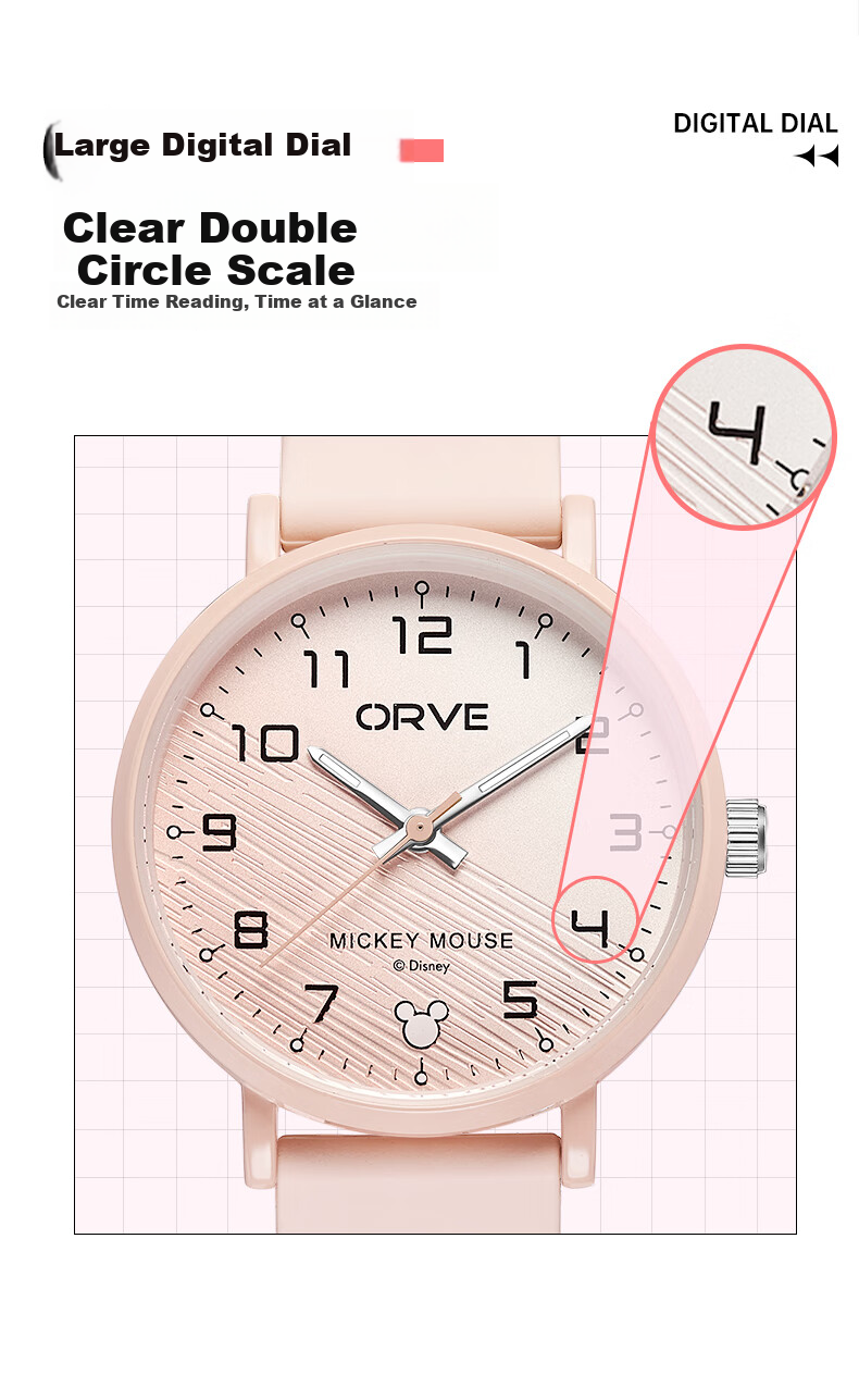 Disney Mickey Wristwatch, 2026 New Quartz Watch, Electronic Waterproof Watch for Middle And High School Students' Exams, Children's Birthday Gift 4