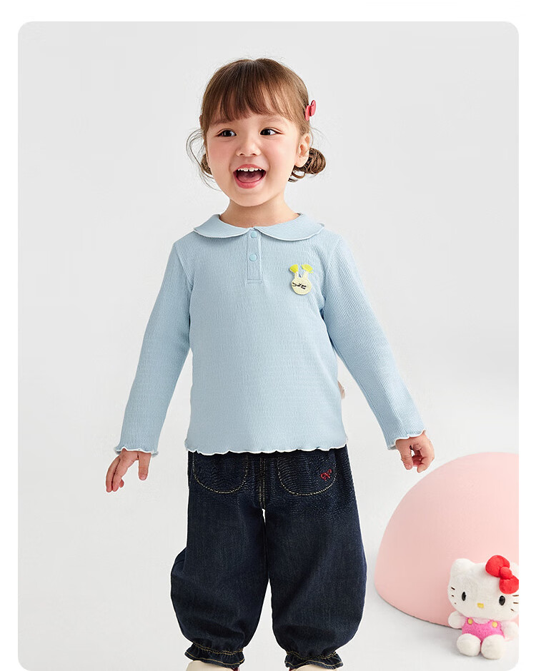 BALABALA BalaOne Children's T-Shirt, Girls' Undershirt, 2025 Autumn Collection, Baby Long-Sleeve Top, Sweet Style, 208325100012 11