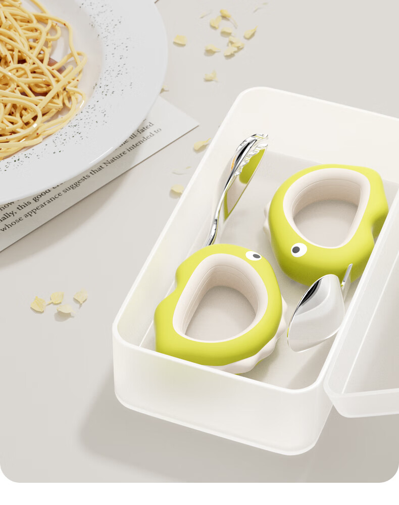 COOKSS Baby Spoon and Training Fork Set 316 Stainless Steel Children's Self-Feeding Utensils 11