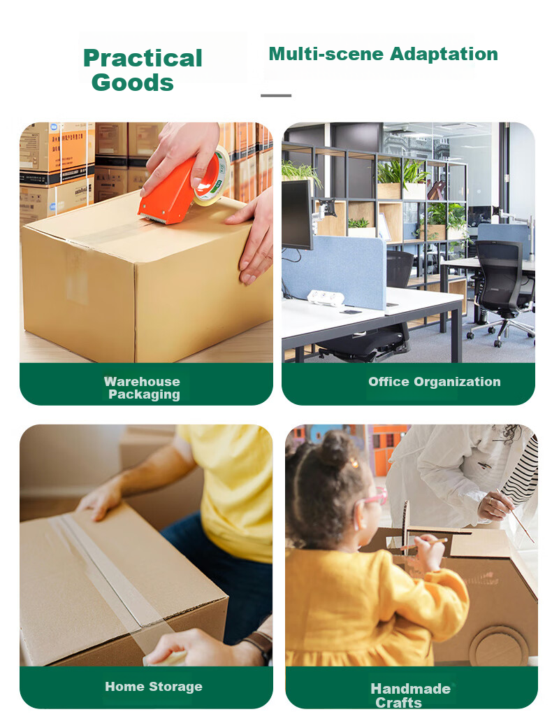 Yessel Thick High-Adhesive Transparent Packing Tape, 48mm*60m*54μm, 6 Rolls, Warehouse Logistics Express Moving Packaging Wide Tape 12