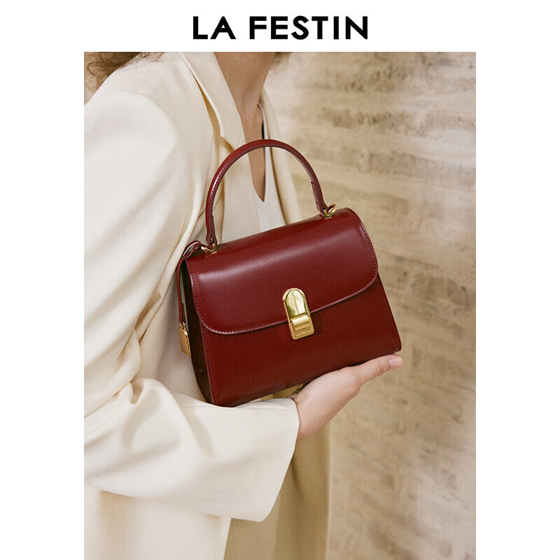 La Festin Leather Handbag for Women, Red Crossbody Bag, Niche Tote Bag, Birthday And Valentine's Day Gift