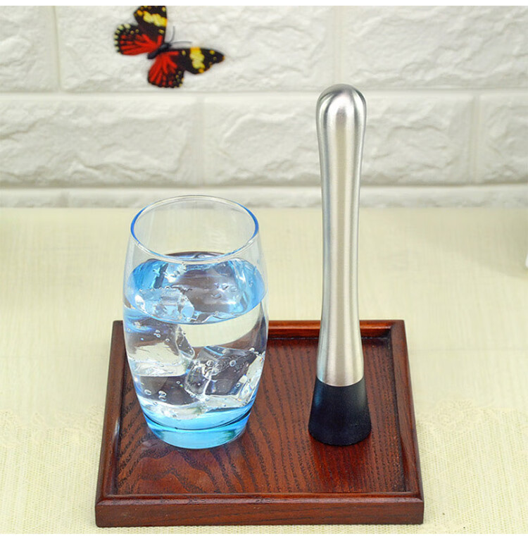 Quanshi 304 Stainless Steel Ice Crusher, Cocktail Muddler, Cocktail Shaker Tool, Juice Press, Milk Tea Stick, Hand-Shaken Lemon Muddler 9