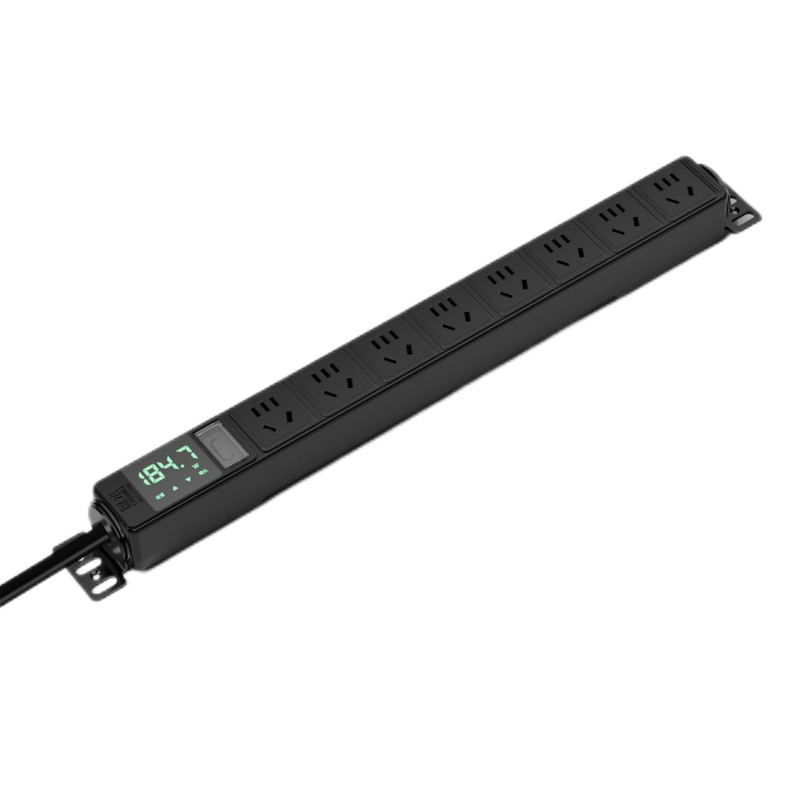 Demu PDU Power Strip Touch Metering Constant On Overload Protection Switch Gaming Desktop 8-Port 10A Power Strip Liancheng DM-10AX-XG8-KJ Black 1.5mm² 1.8m