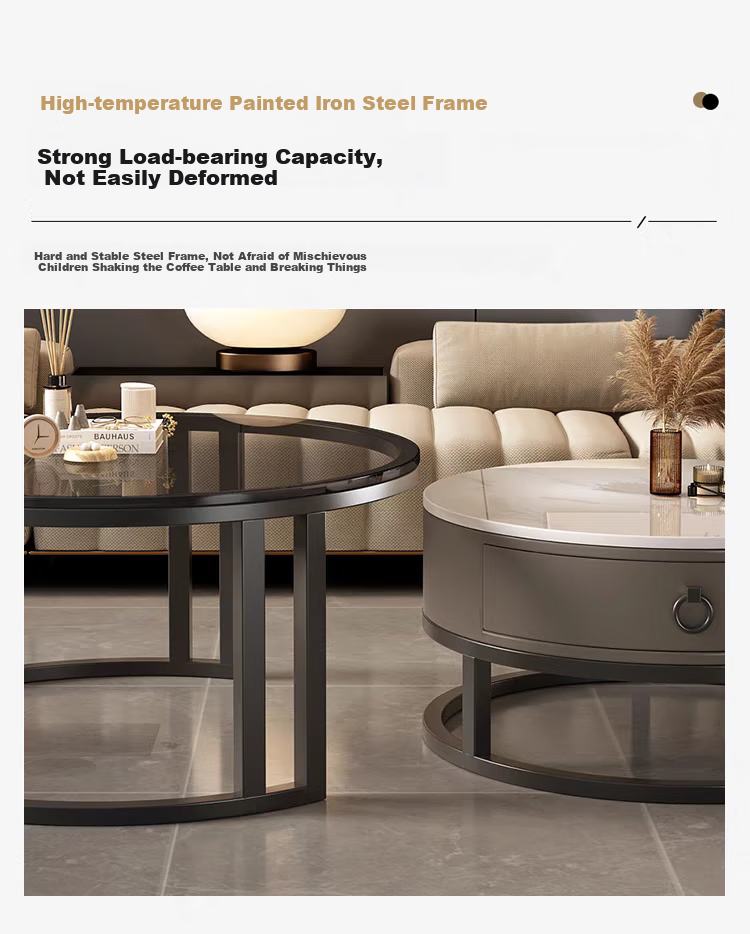 Gupujia Rock Slab Coffee Table, Living Room Modern Minimalist Light Luxury, Small Apartment Reception Tea Table, Sofa Glass Side Table, Balcony Small Corner Table 10