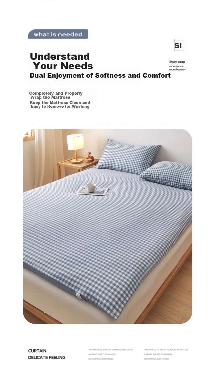 Wuyinliangpin 100% Xinjiang Cotton Mattress Pad, Removable Washable Cover, Pure Cotton Mattress Pad, All-Cotton Quilt, 1.8x2 Meters, 7 Ji 2