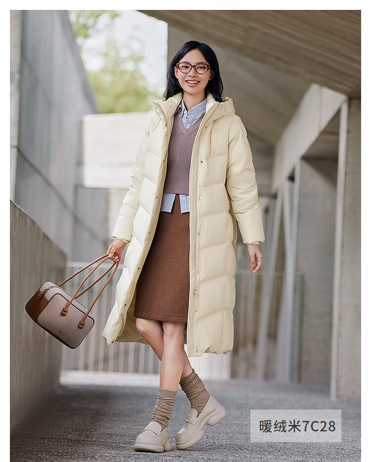 Bosideng Off-Season Women's 90% Down Oversized Extra-Long Thickened Hooded Warm Versatile Coat 8