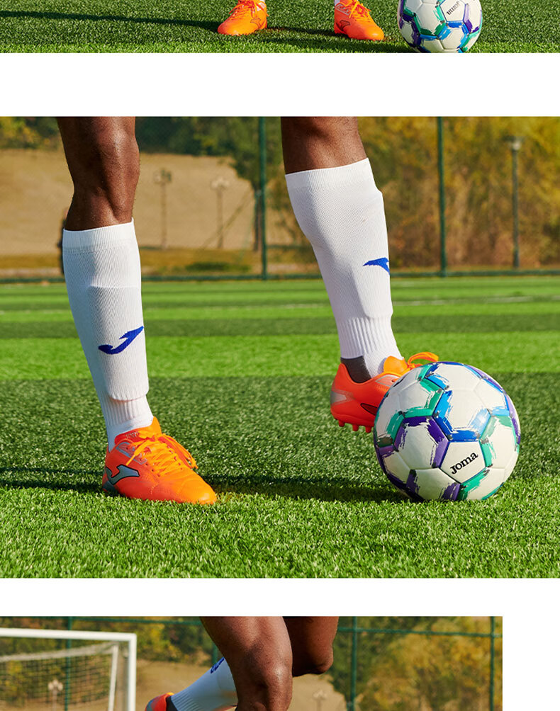 JOMA Men's Soccer Shoes MG Short Studs Non-Slip Wear-Resistant Breathable Professional Football Training Shoes Orange Size 44 5