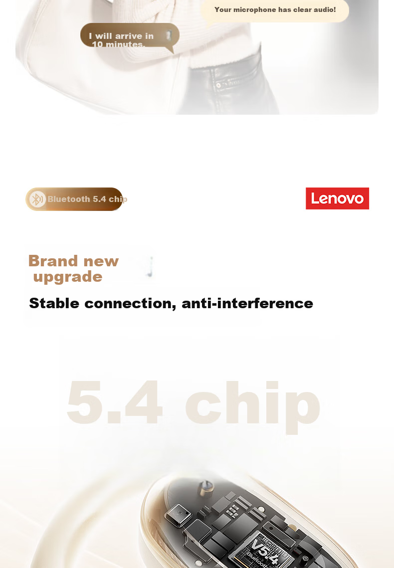 Lenovo [Authentic Lenovo Product Sold by JD] Bluetooth Headphones, Over-Ear Style, Not In-Ear Bone Conduction Concept, Open-Style High-Quality Sound, Ultra-Long Battery Life, Sports Running EA366 Black 10