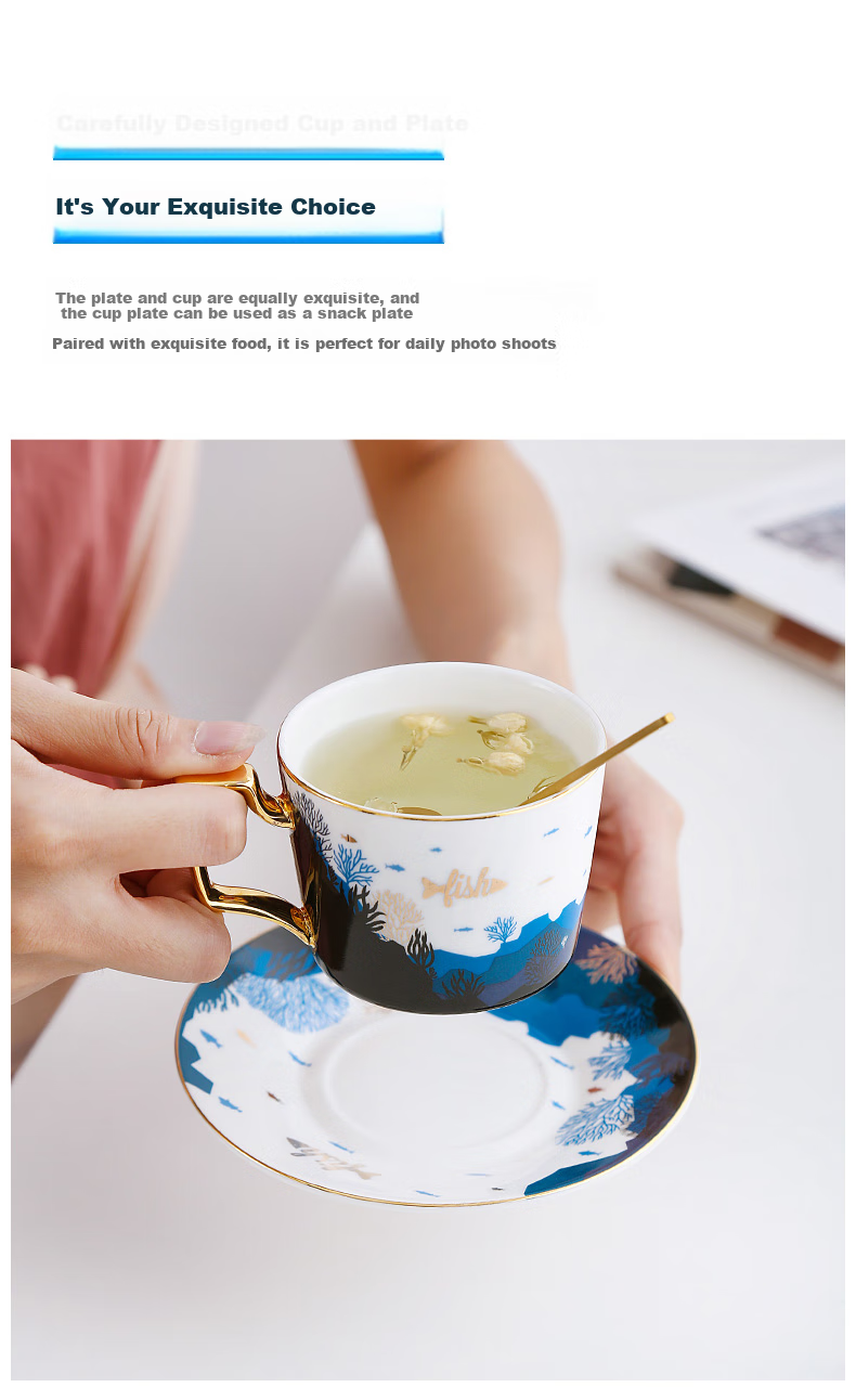 Youlaifu Coffee Cup Set Gift Box, Stylish Afternoon Tea Cups, Ceramic Housewarming Wedding Favor, Mid-Autumn Festival Gift 5