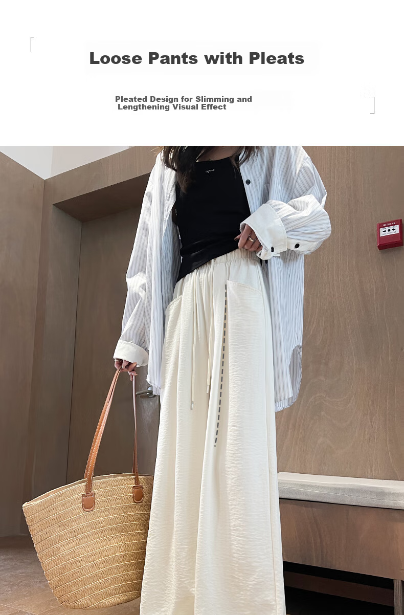 LangSha Lazy Wide-Leg Pants for Women, Spring/summer 2025, Milk Foam Yamamoto Pants, High-Waisted, Draping Casual Loose Straight-Leg Trousers for Wome 7