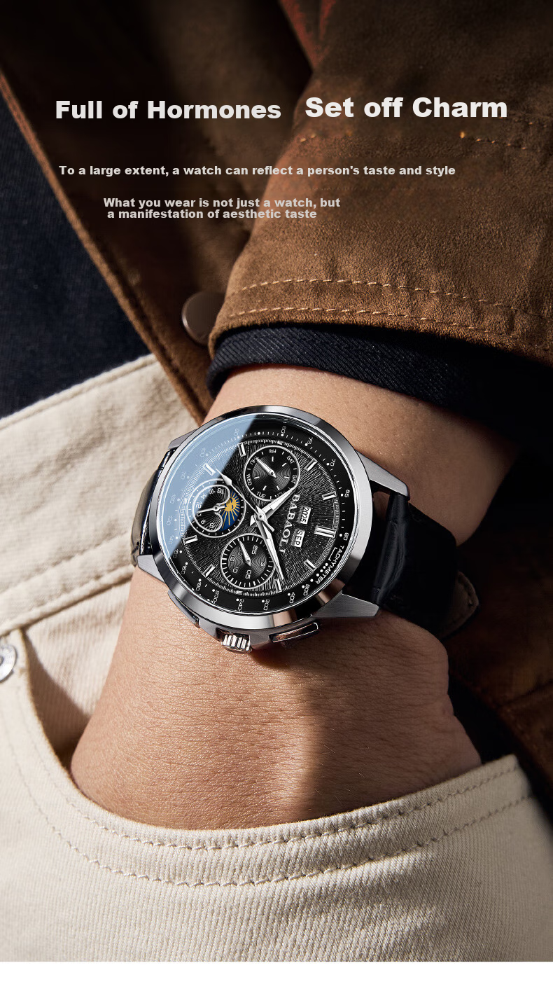 Babaoli Brand Men's Watch, 2026 New Model Fully Automatic Mechanical Watch with Luminous Dial And Date Display, Top Ten Birthday Gift for Boyfriend 5