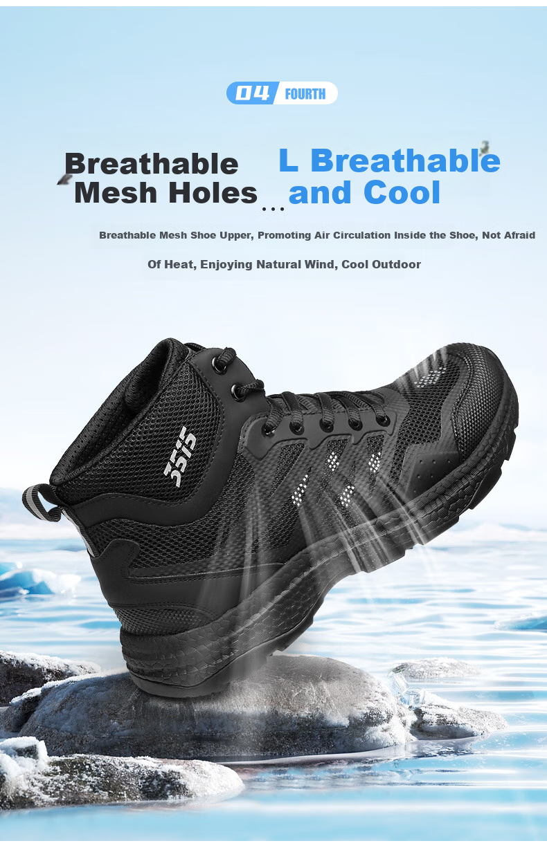 Qiangren Men's Boots, 3515 Hiking Boots, Breathable Shock-Absorbing New Style Puncture-Resistant Outdoor Sports Training Boots, JDS230G, Black, Size 38 7