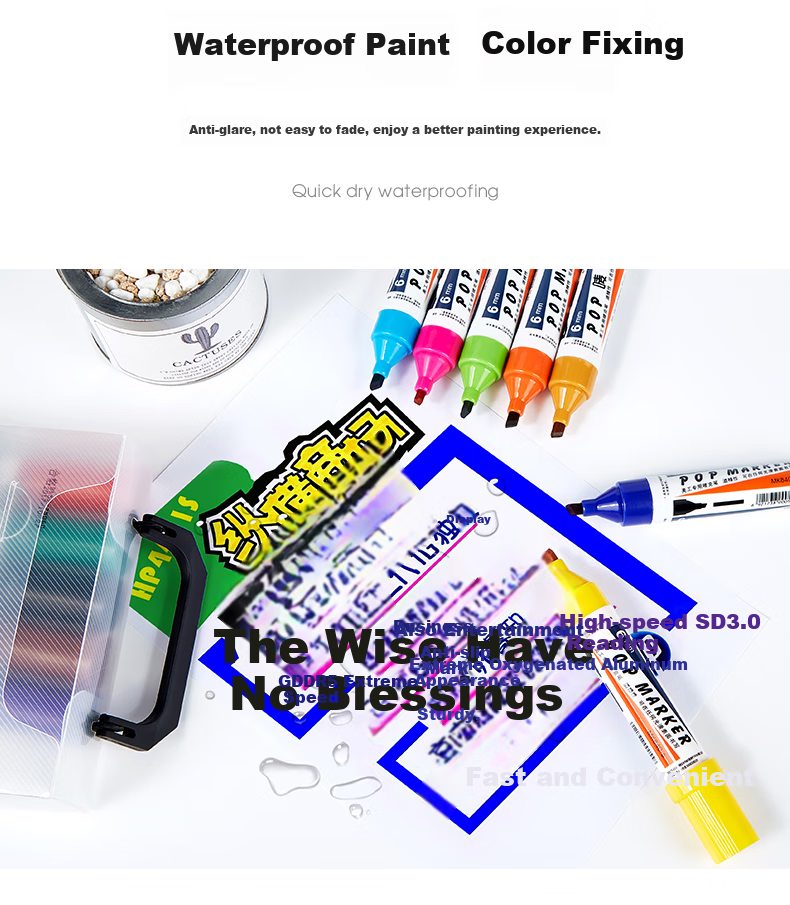 BAOKE [Best-Selling Product] 6mm 12-Color POP Brand Chalk Pen Set, Poster Advertising Paint Pens, Colored Marker Pens, MK840-6 7