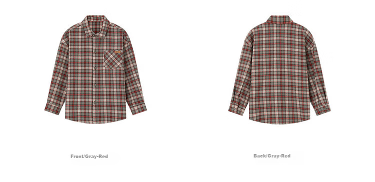 Duoduojia [Color-Block Small Check Pattern Brushed Shirt] Boys Versatile Shirt Spring And Autumn 2026 Children's Casual Long-Sleeve Jacket 28