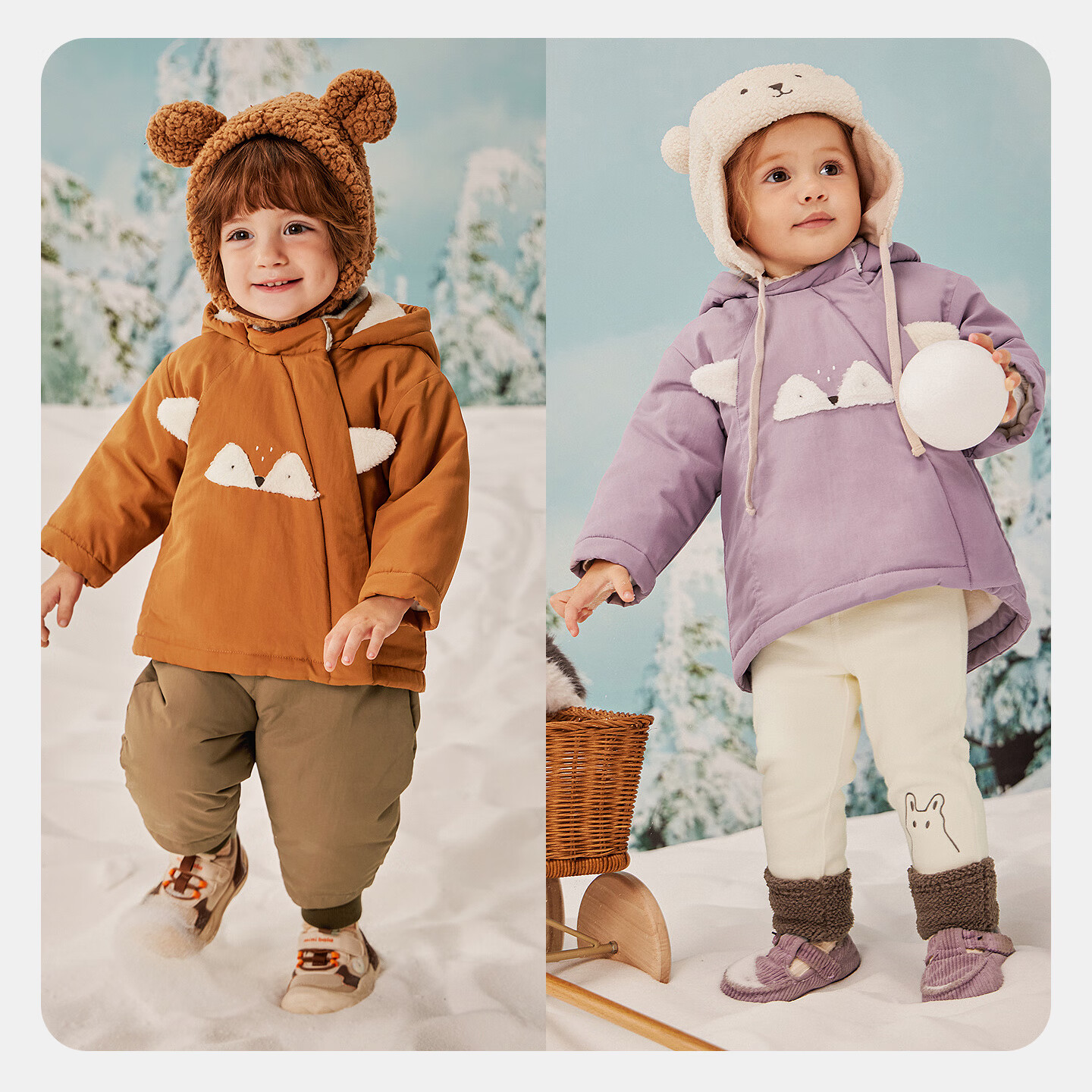 Minibala Kids Boys Girls Water and Oil Resistant Cotton Jacket Cute Baby Infant Coat 2025 Winter