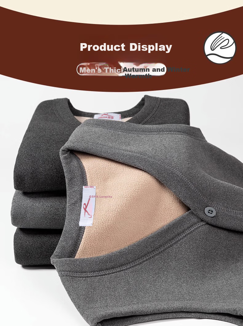 LangSha Middle-Aged And Elderly Thermal Vest for Men, Winter Fleece-Lined Thickened Warm Underwear, Elderly Sleeveless Jacket, Sheepskin Vest 13