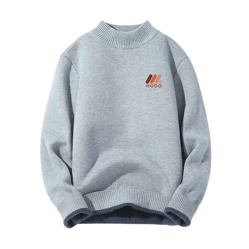 Hodo Multi-Color Options Half Turtleneck Fleece-Lined Sweater Men Winter Heavyweight Thick Warm Integrated Fleece Men's Knitwear