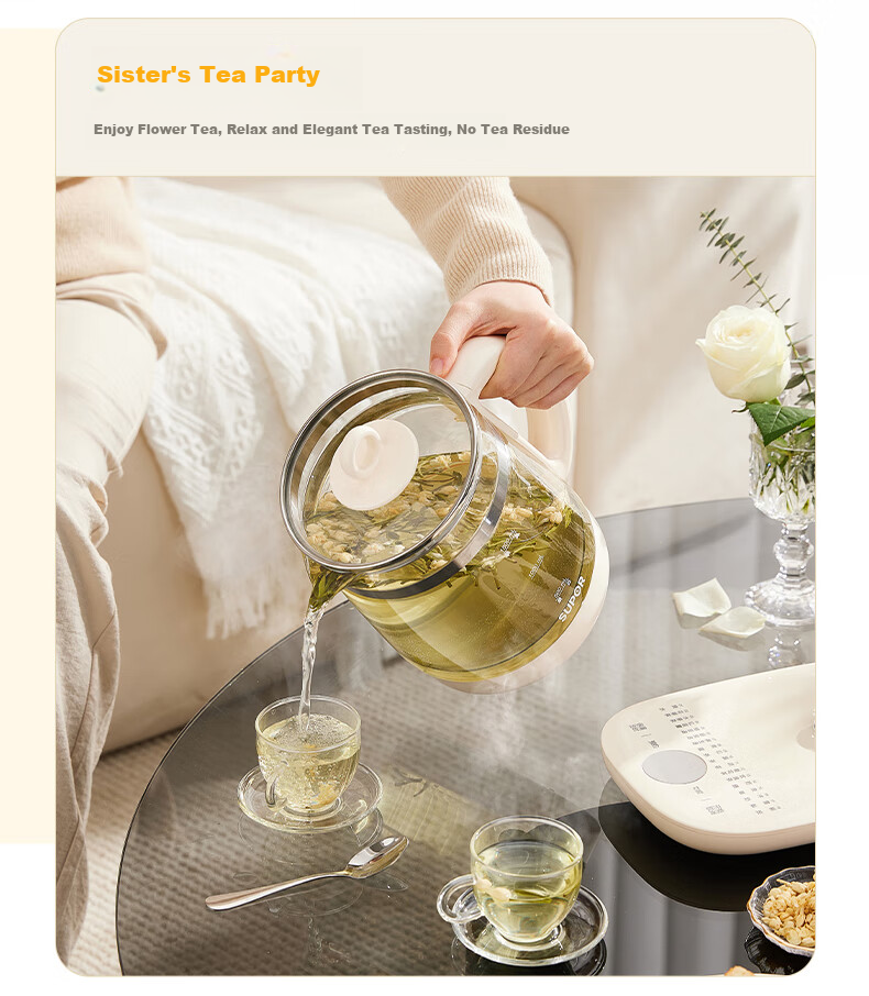 SUPOR Health Pot 2.9L SW-29YQ30 Glass Herbal Tea Kettle Electric Water Boiler Titanium Health Kettle 7