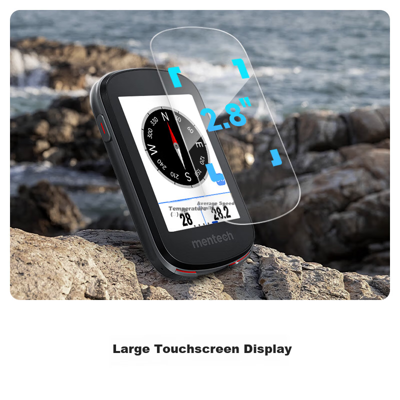 Mentech Avant700 Mountain And Road Bike Computer, GPS Smart Wireless Cycling Navigation, Obsidian Black