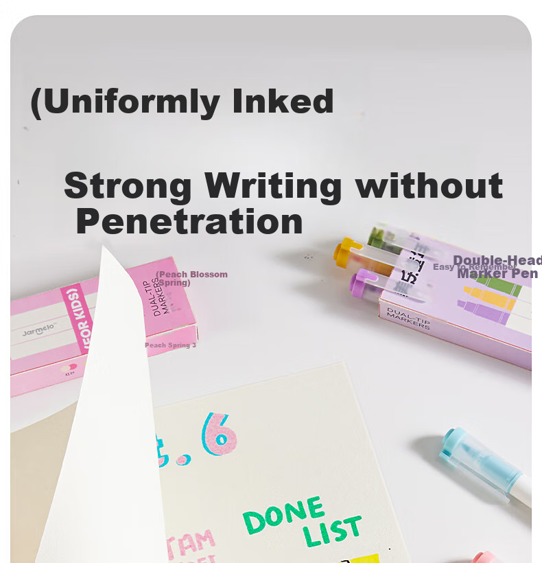Merrytimes Childhood Visible Window Fluorescent Highlighters for Kids, Primary and Middle School Students, Dual-Ended Colorful Quick-Dry Non-Bleed Eye-Friendly Non-Toxic Stationery, 6-Pack 18