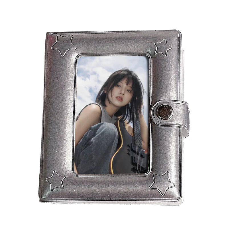 Jufu Ins Style Candy Color Card Album Single Grid Idol Album Star Collecting Card Storage Cute Star Patent Leather Polaroid Photo Album New Year Holiday Anniversary Gift