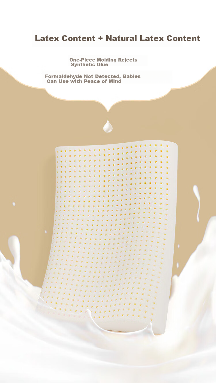 Jinxiangshu Tralai Latex Pillow, Thai Natural Imported Cervical Adult Rubber Sleeping Pillow, Breathable Comfortable Bread-Shaped Pillow 9