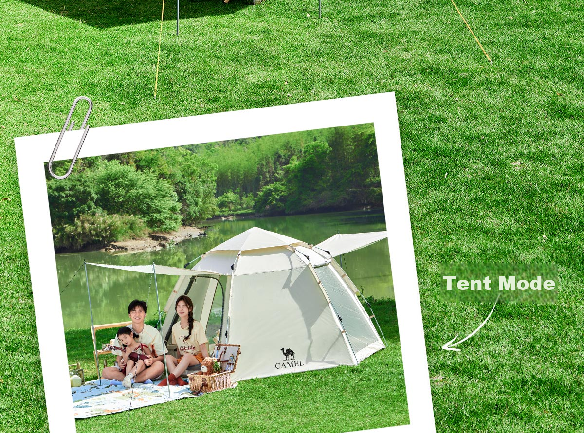 CAMEL X Outdoor Canopy Tent, Foldable Portable Hexagonal Camping Overnight Outdoor Camping Complete Set of Equipment 8