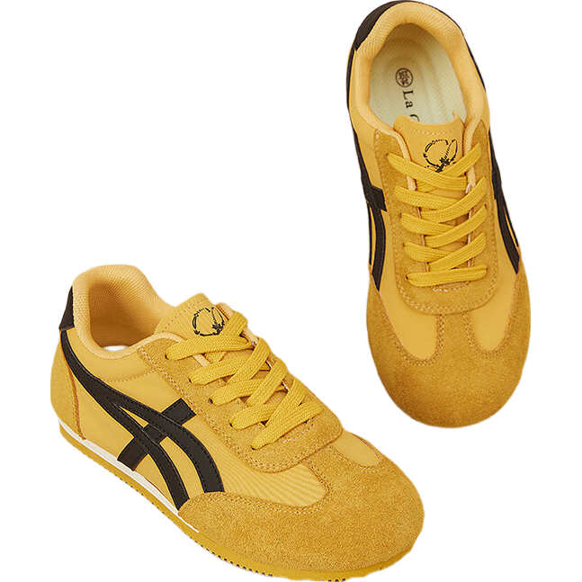 La Chapelle Women's Casual Shoes New Versatile Low-top Soft Sole Sports Shoes for Women - 2215B Yellow Black Size 36