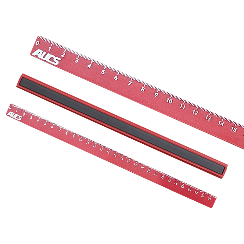 AUCS Magnetic Whiteboard Ruler with Scale, 30cm, Blackboard Green Board Magnets, Magnetic Pins, Magnetic Particles, Magnetic Stickers, Iron Attracting Office Home Whiteboard Accessories, Red, 2 Pieces