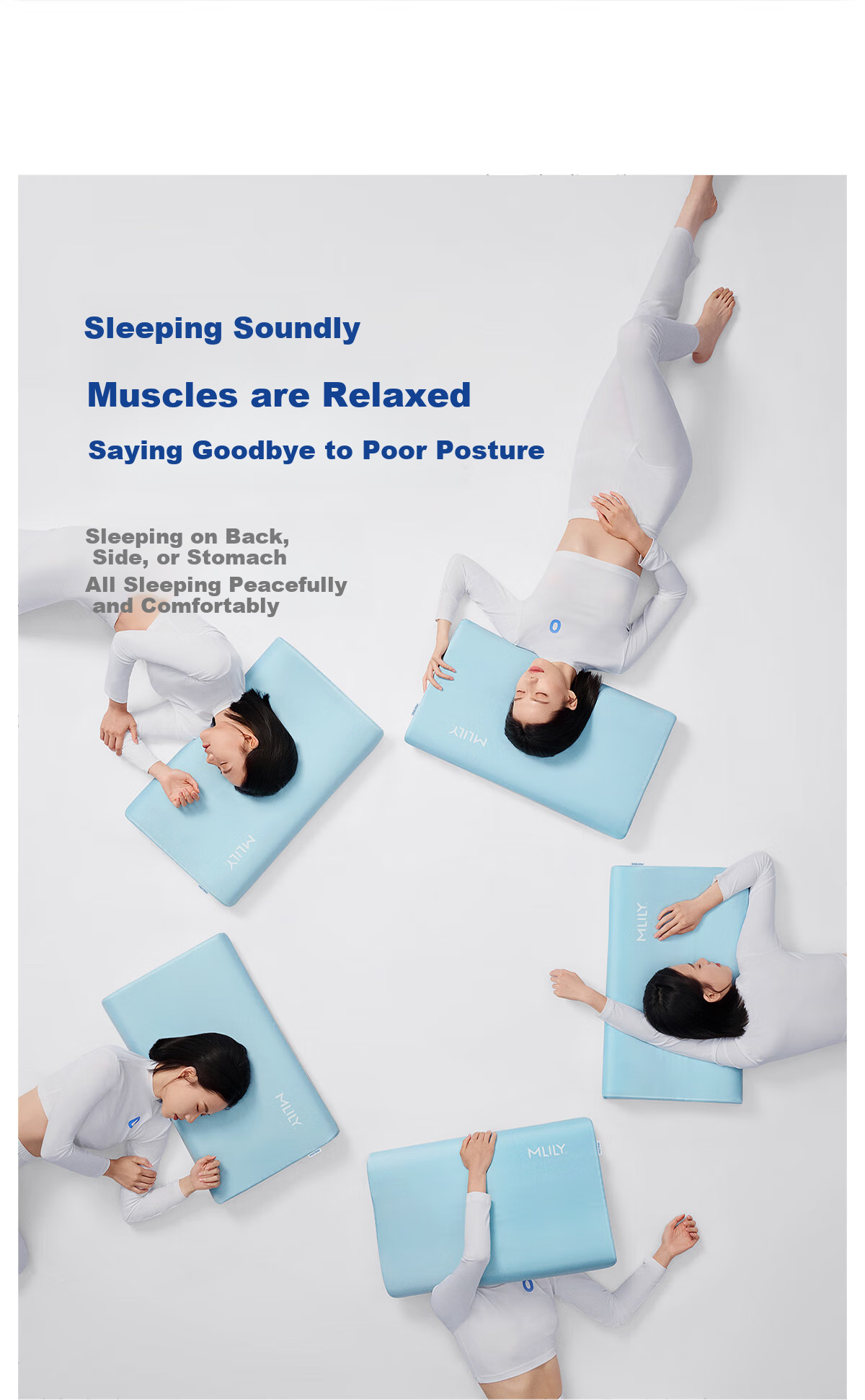 MLILY Hotel Zero Pressure Pillow, Cervical Spine Support, Sleep Aid, Slow Rebound Deep Sleep Memory Foam Pillow, Gift Box Set 11