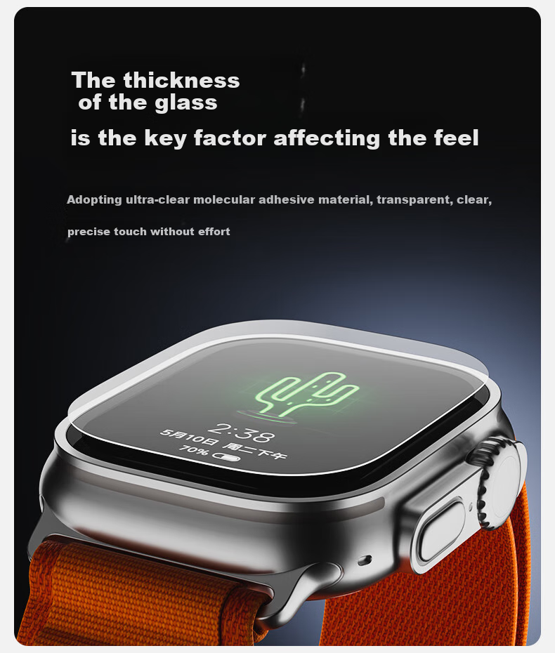 Smorss [Dust Removal Instant Sticker] Tempered Glass Screen Protector for Apple Watch Ultra 2, Full Coverage Protective Film for Apple Watch Ultra, Automatic Positioning Instant Sticker Film 4