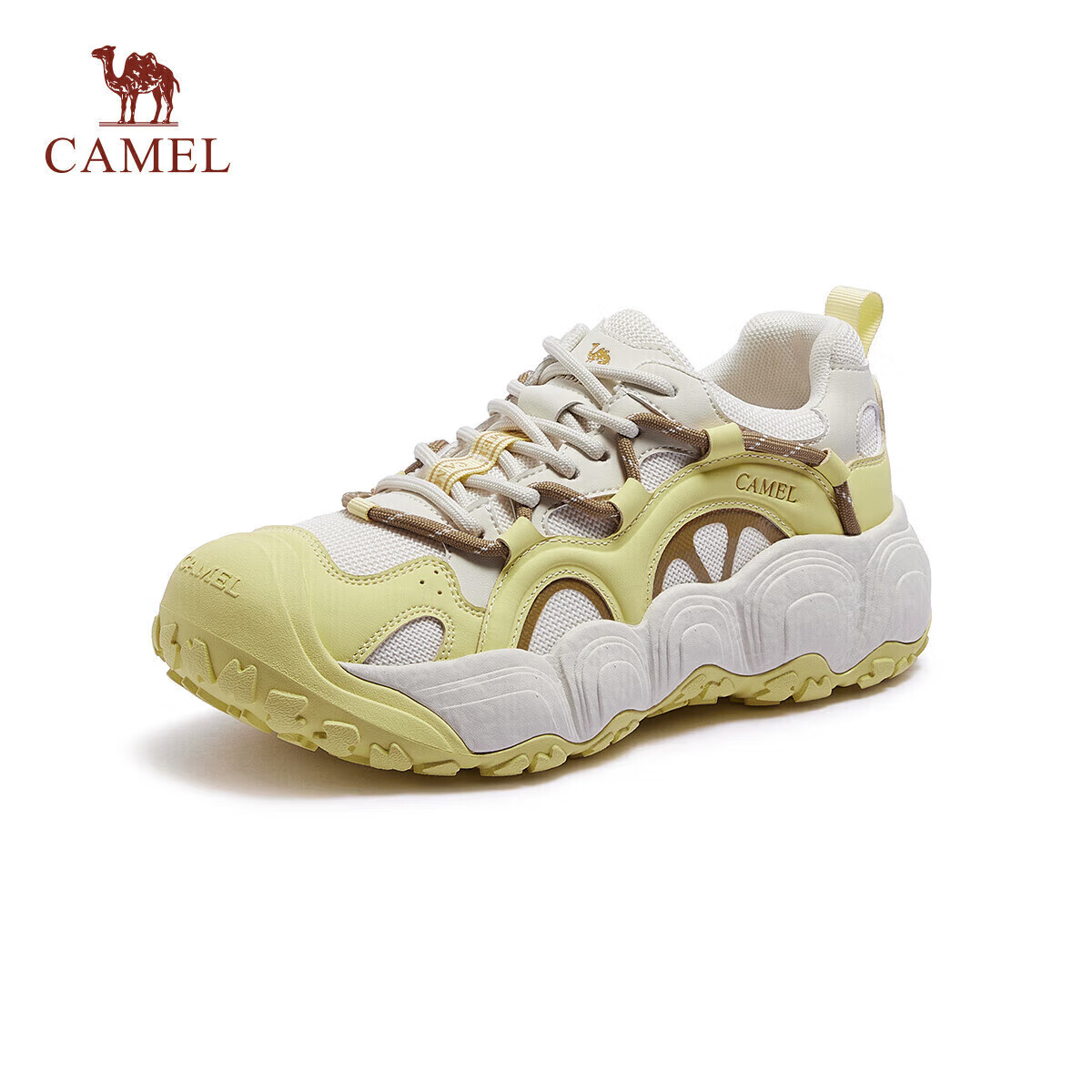 CAMEL [Dilireba's Choice] Cute Ugly Shoes Women's Sports Casual Shoes L25A202062 Beige/Yellow 40